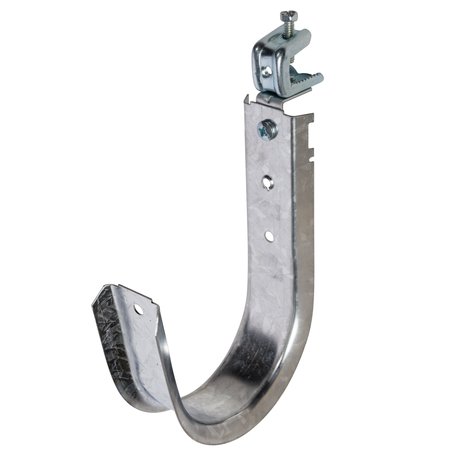 WINNIE INDUSTRIES 4in. J Hook with Pressed Beam Clamp - 360 Degrees  Rotation, 25PK WJH64ACPBC
